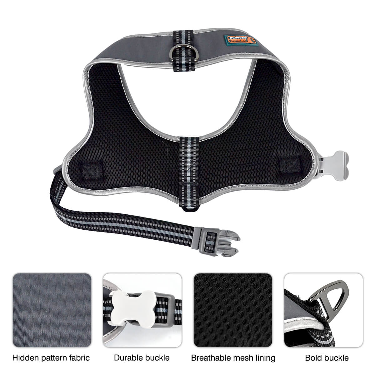 No Pull Dog Harness U1 Type Solid Color
