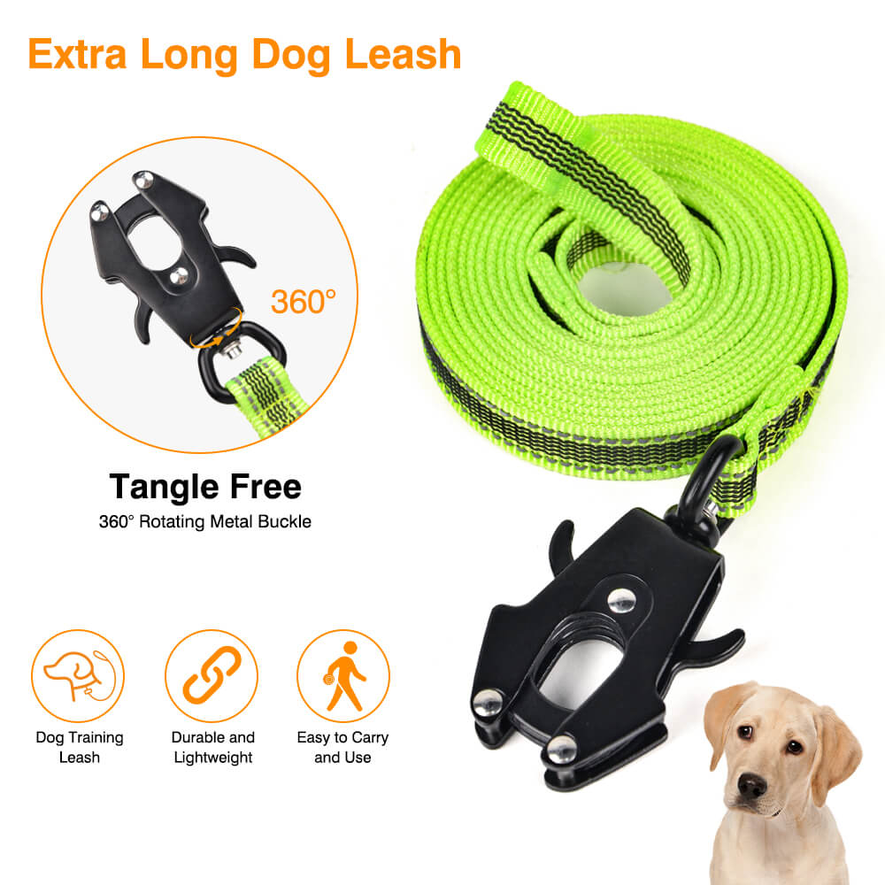 Extra Long Dog Leash Reflective Strip Design