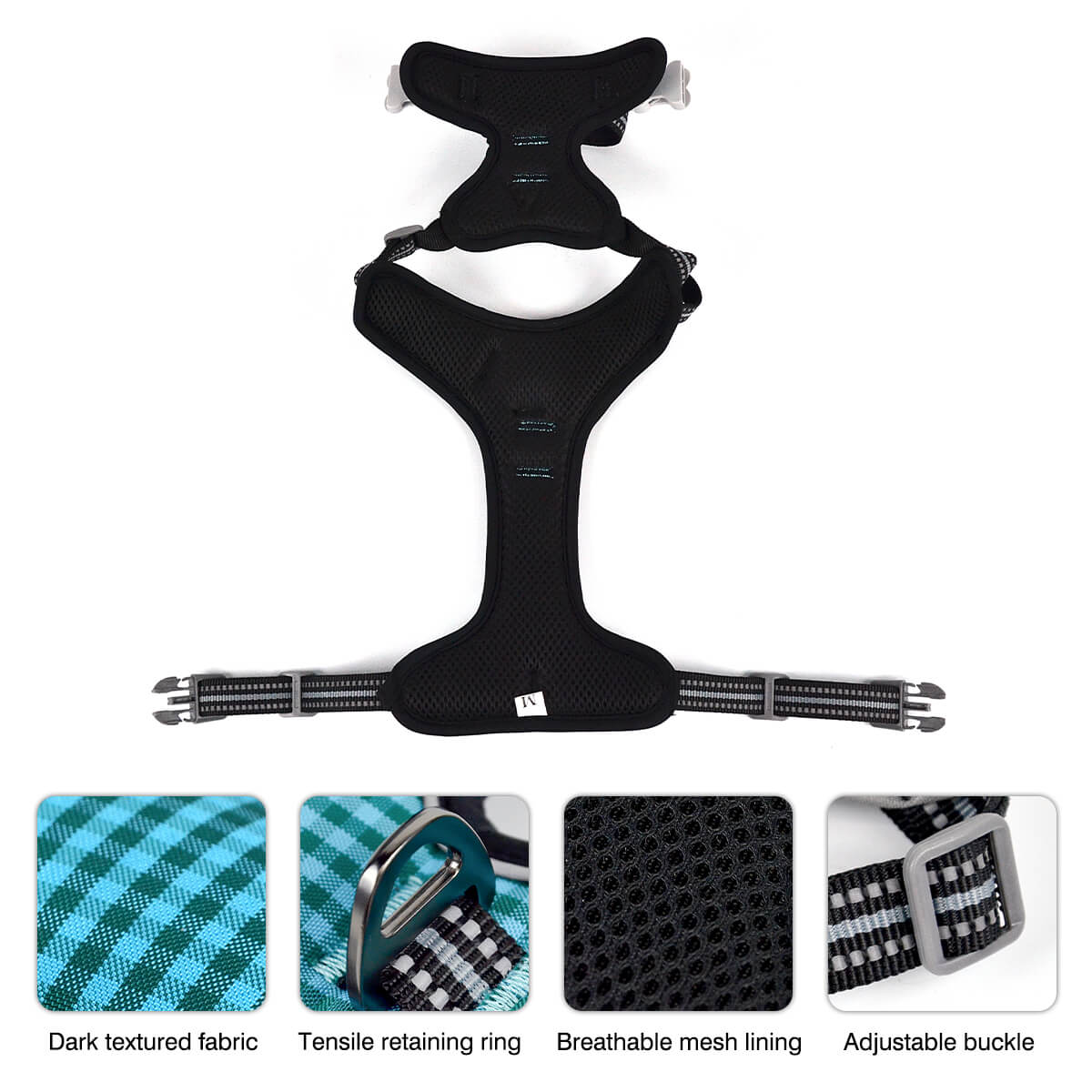 Plaid Pattern No-pull Dog Harness for Walking & Outdoor 