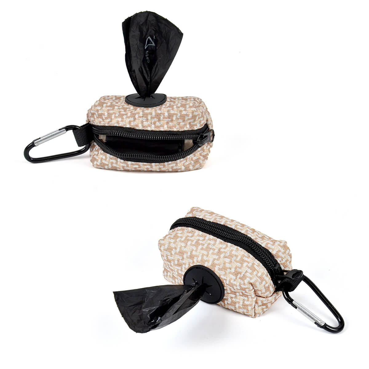 Dog Harness Houndstooth and Poop Bag Holder