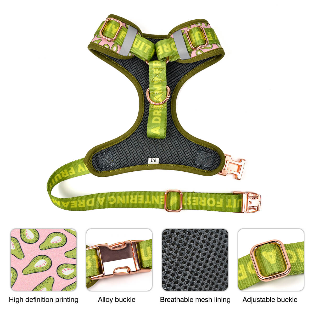 Color Blooming Series Dog Harness Coffee