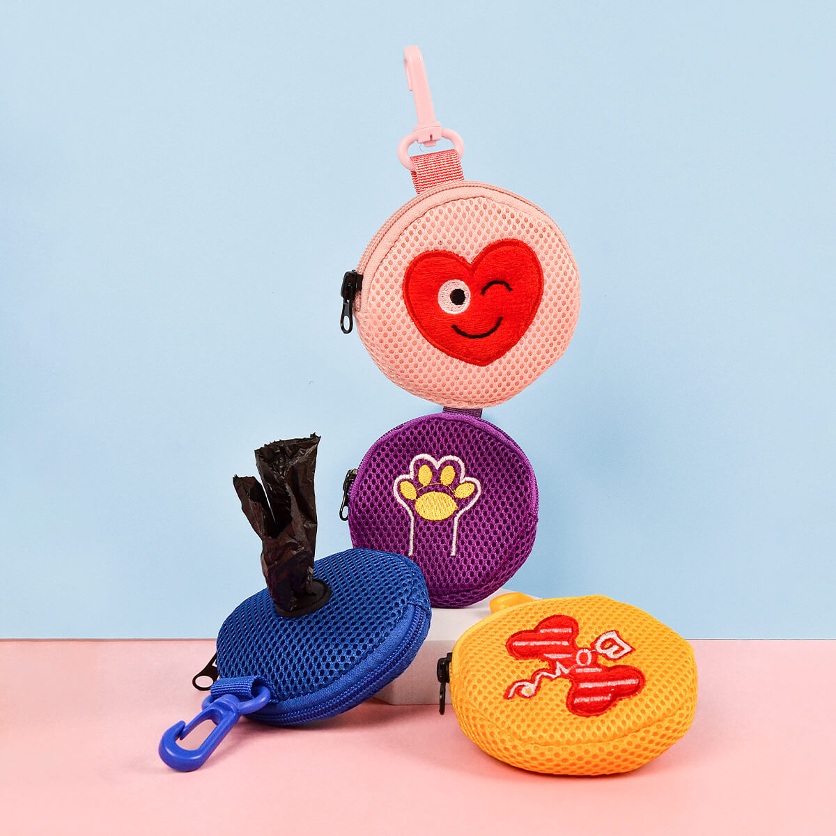 Dog Poop Bag Holder Mesh Embroidery