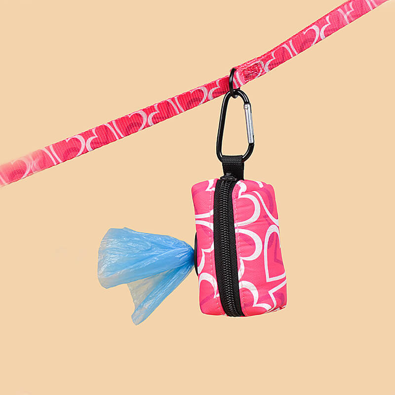 Heart Dog Harness With Poop Bag Holder and Leash 3 Pieces Set 