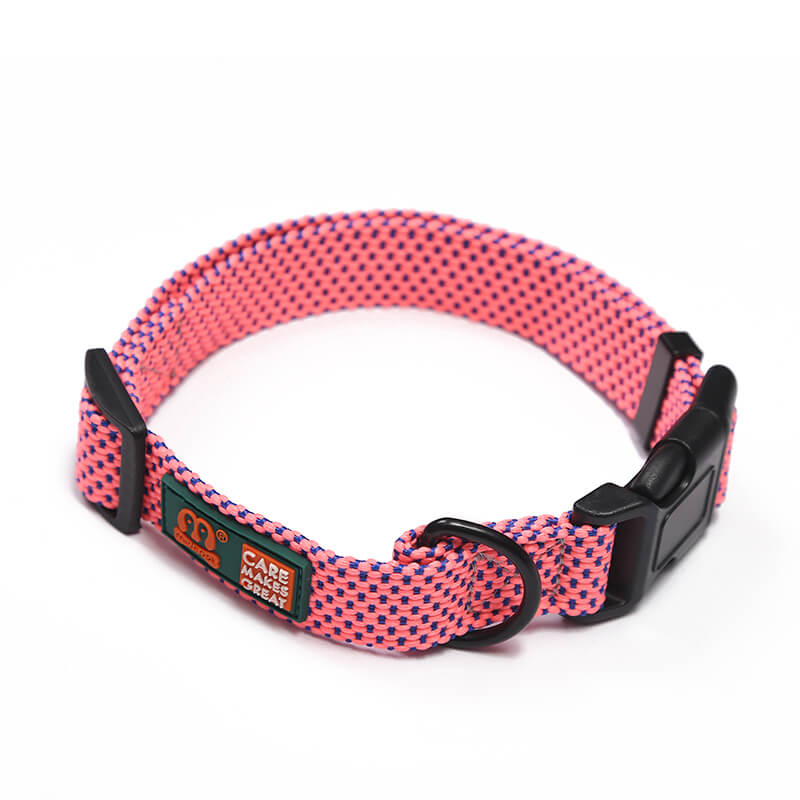 Embellished Polka Dot Solid Color Dog Collar