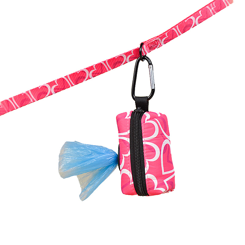 Heart Pattern Dog Poop Bag Holder for Small Dogs