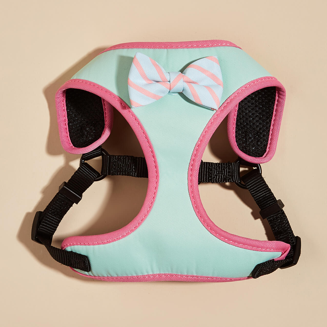 Bow tie solid color dogs harness