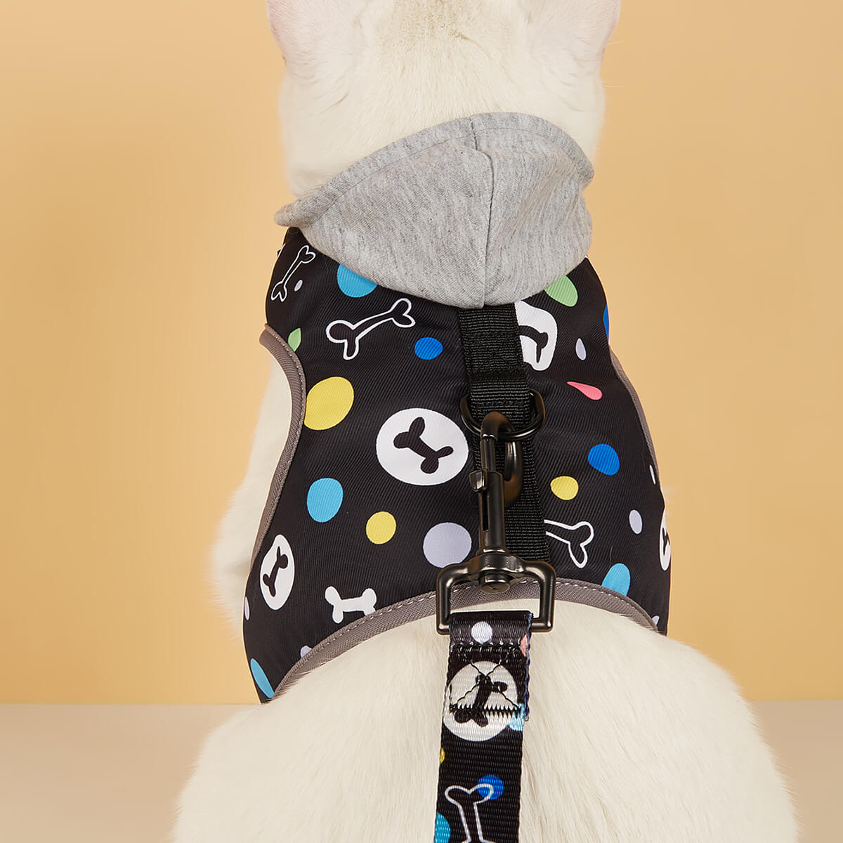 Bone pattern Hooded Dog Harness