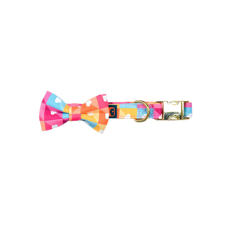 Bow Tie Geometric Dog Collar