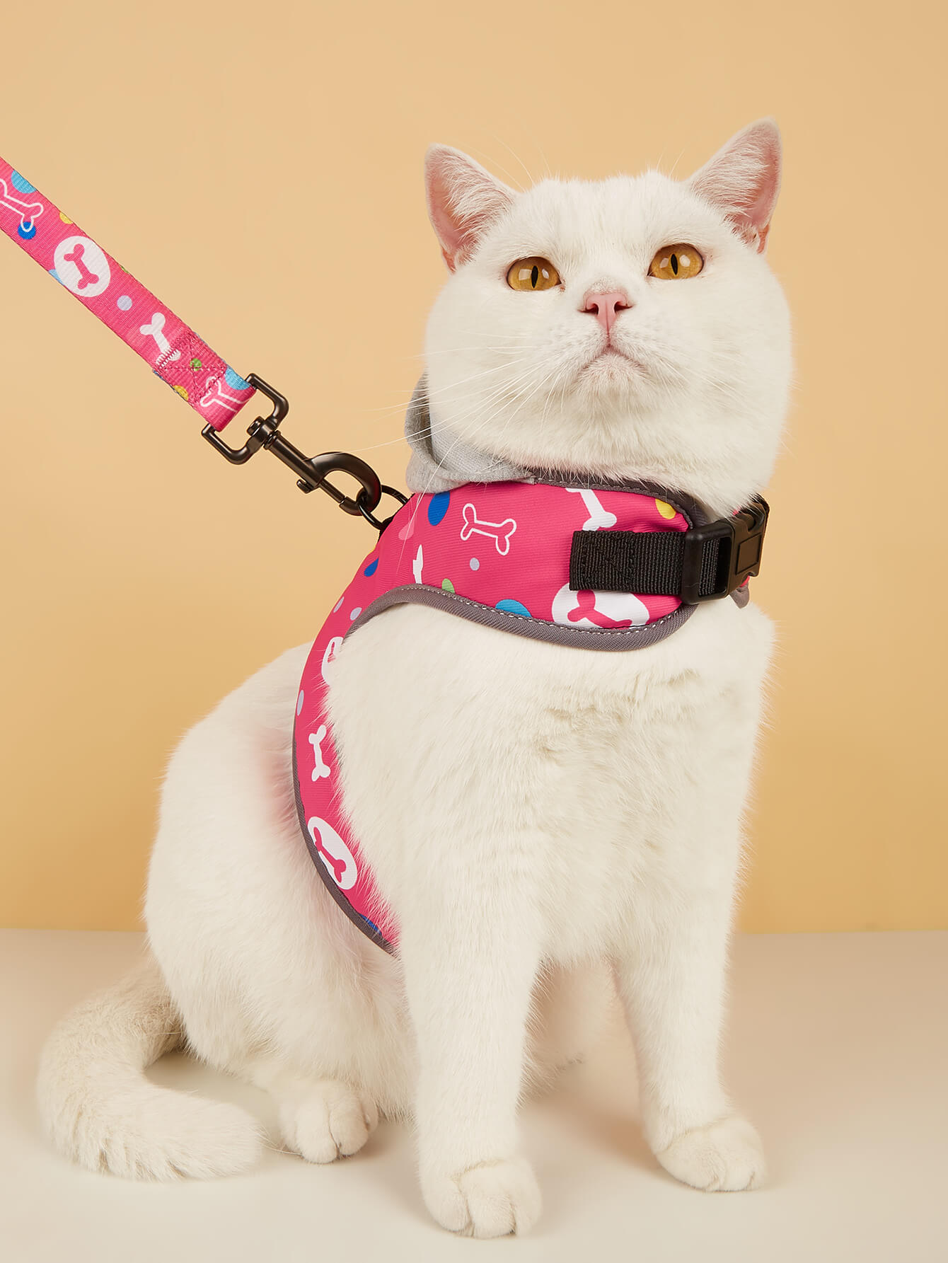 Bone pattern Hooded Dog Harness