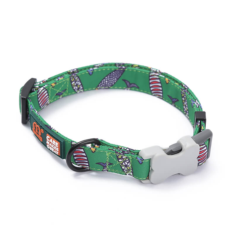 Fish Pattern Printing Soft Dog Collar