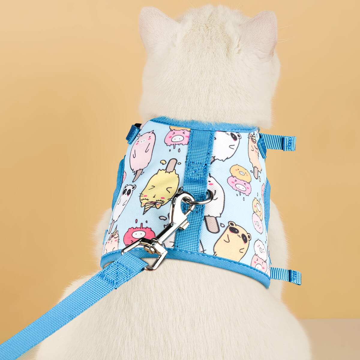 Cartoon Pattern Harness with Leash Kit for Small Dogs and Cats