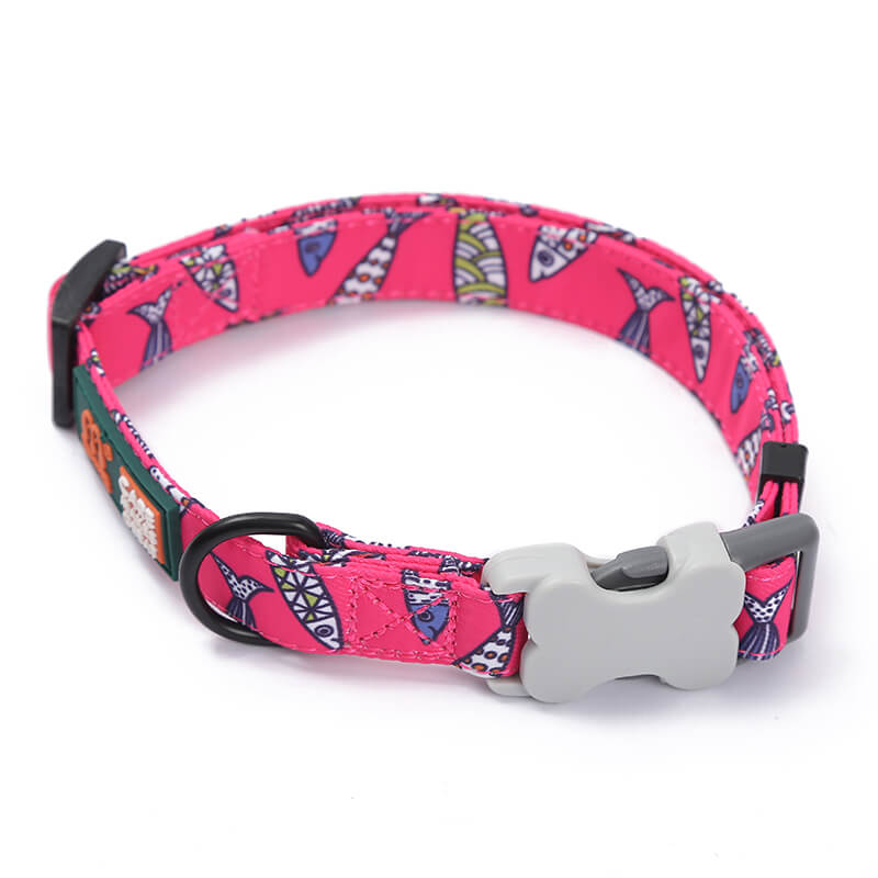 Fish Pattern Printing Soft Dog Collar