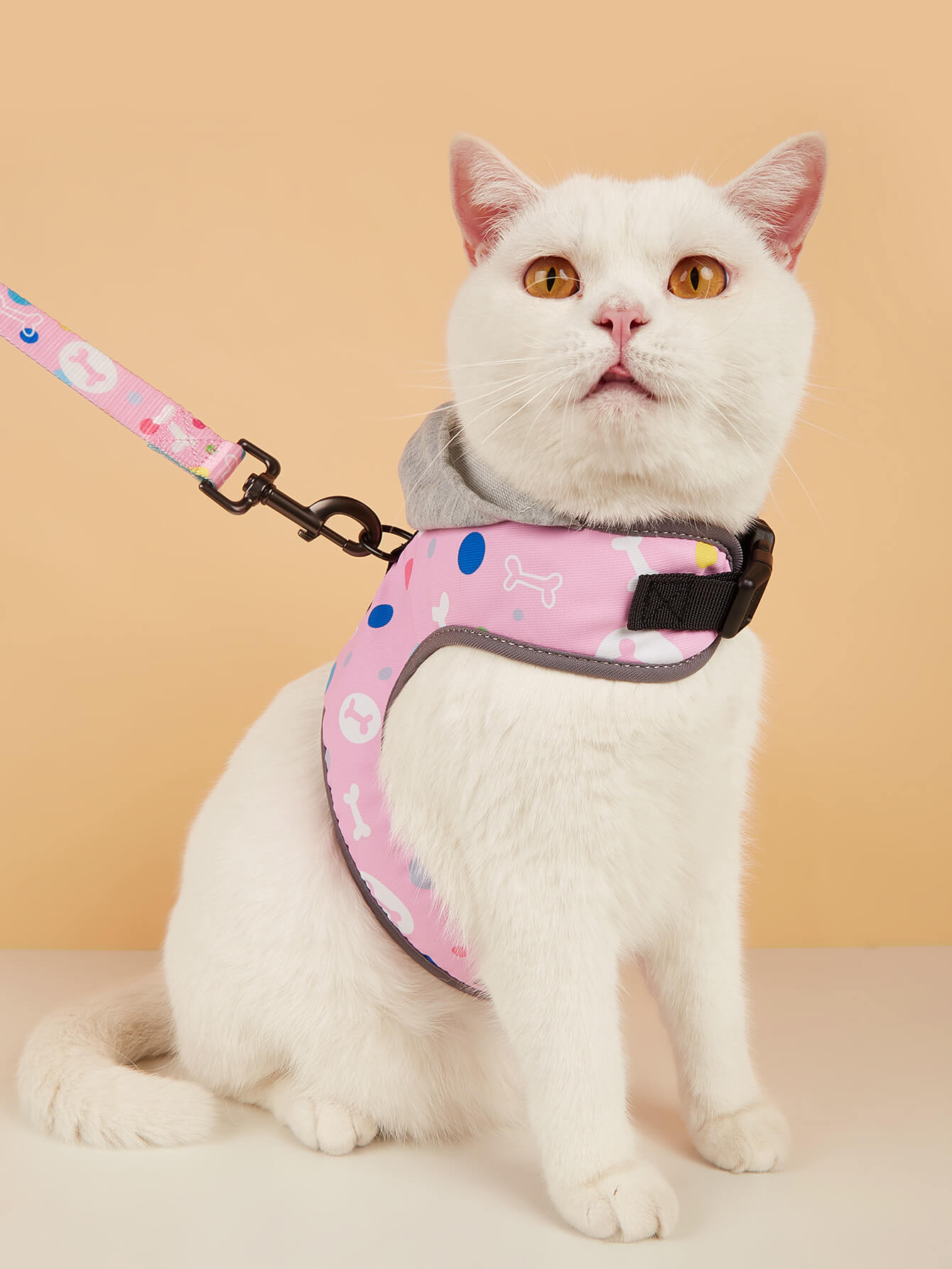 Bone pattern Hooded Dog Harness