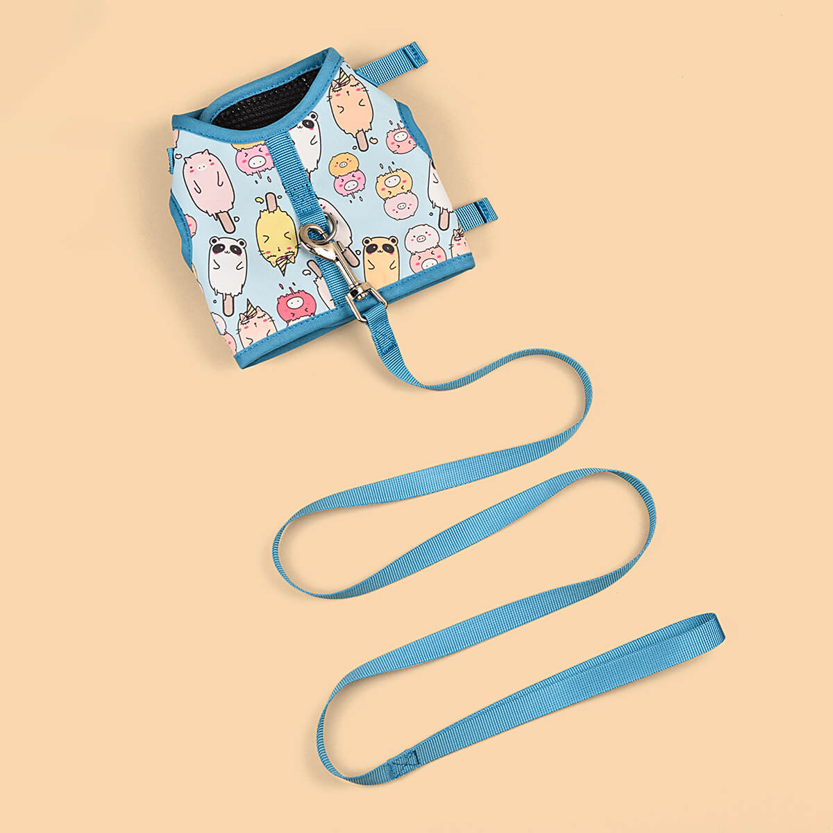 Cartoon Pattern Harness with Leash Kit for Small Dogs and Cats