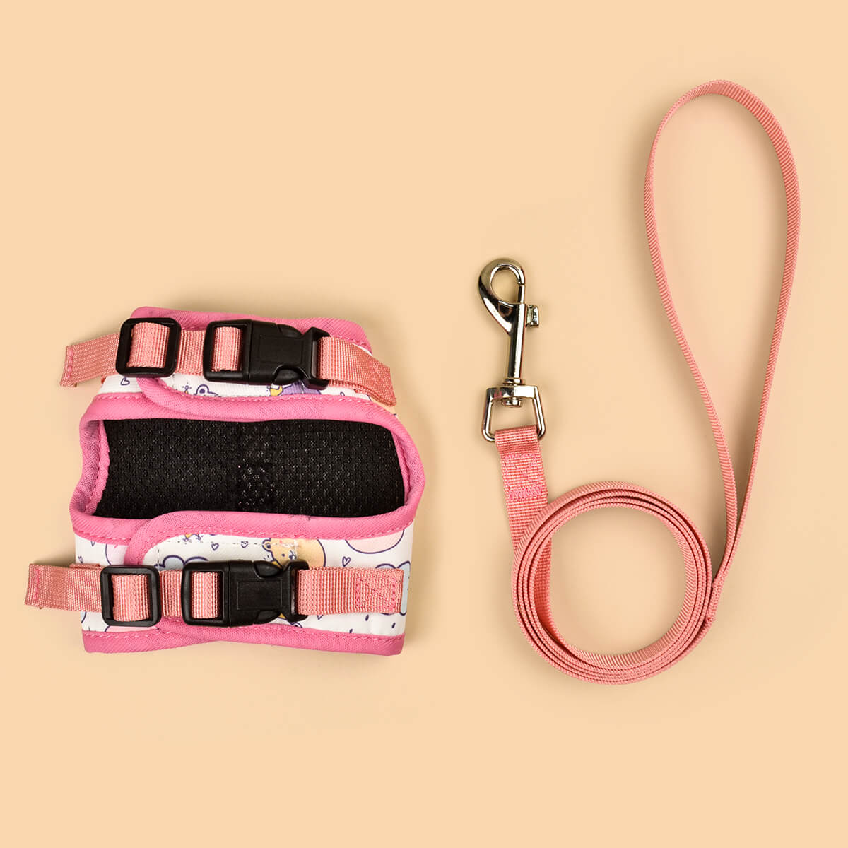 Cartoon Pattern Harness with Leash Kit for Small Dogs and Cats