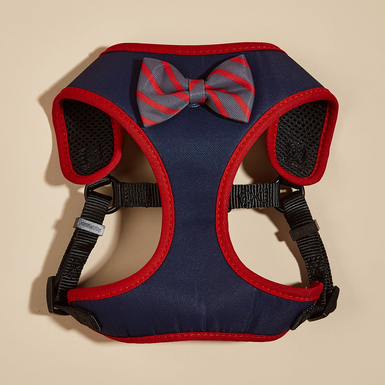 Bow tie solid color dogs harness