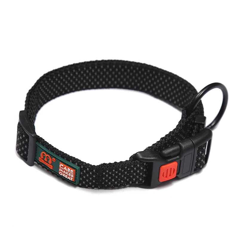 Solid Color Reflective Nylon Dog Collar