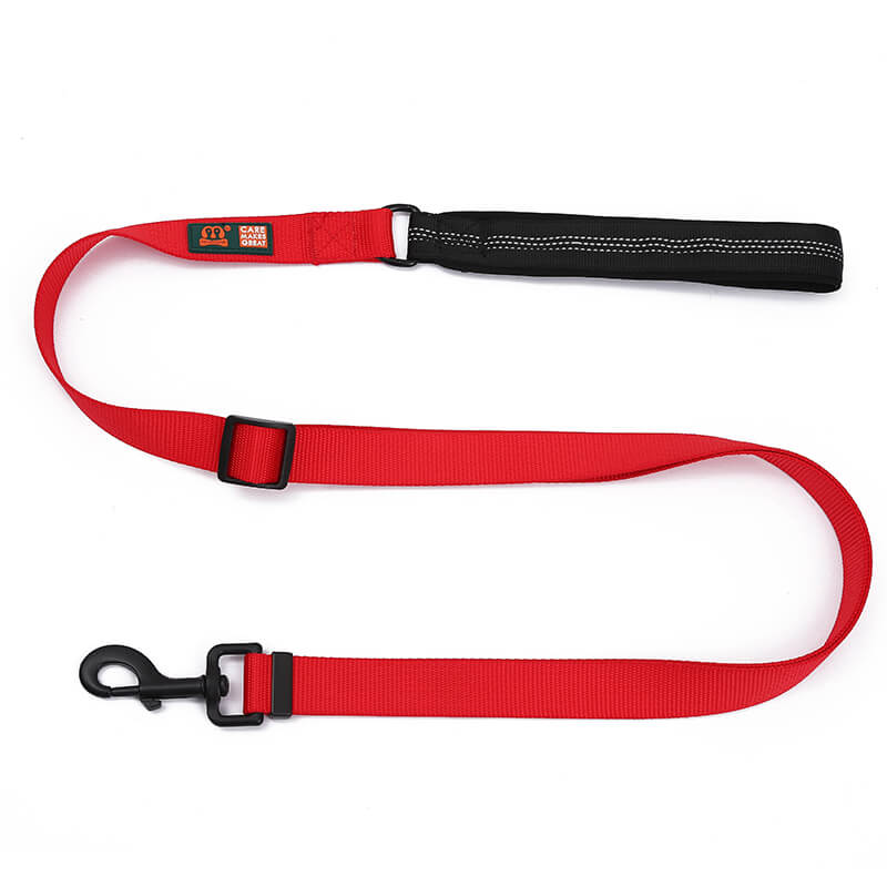 Nylon Handle Solid Color Dog Leash