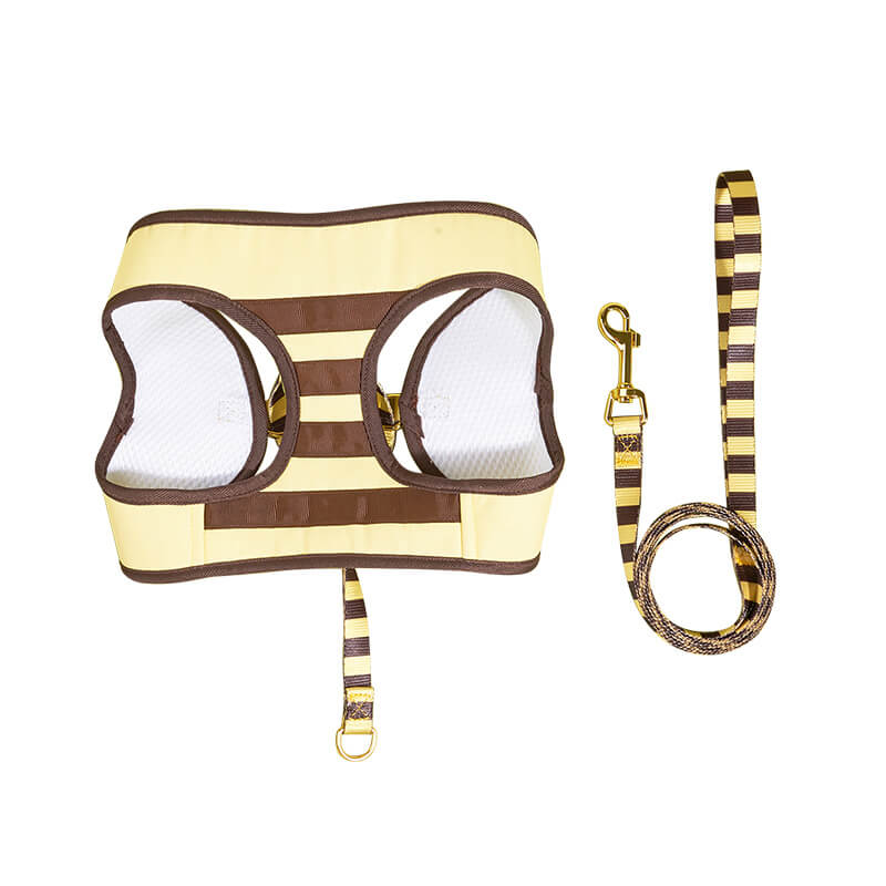 Little Bee Stripe Harness with Leash for Small Dog