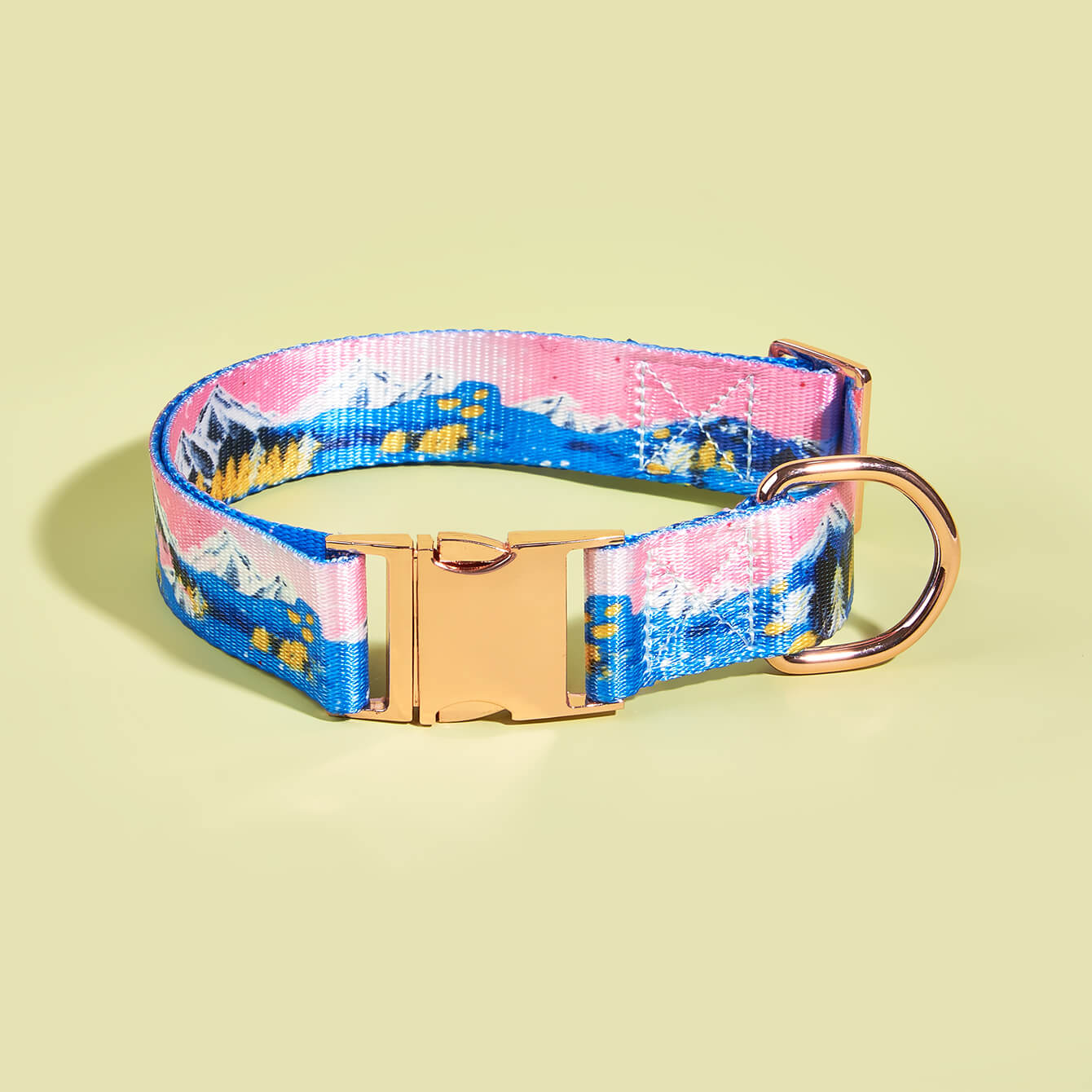 Geographical Landscape Printing Widen Dog Collar 