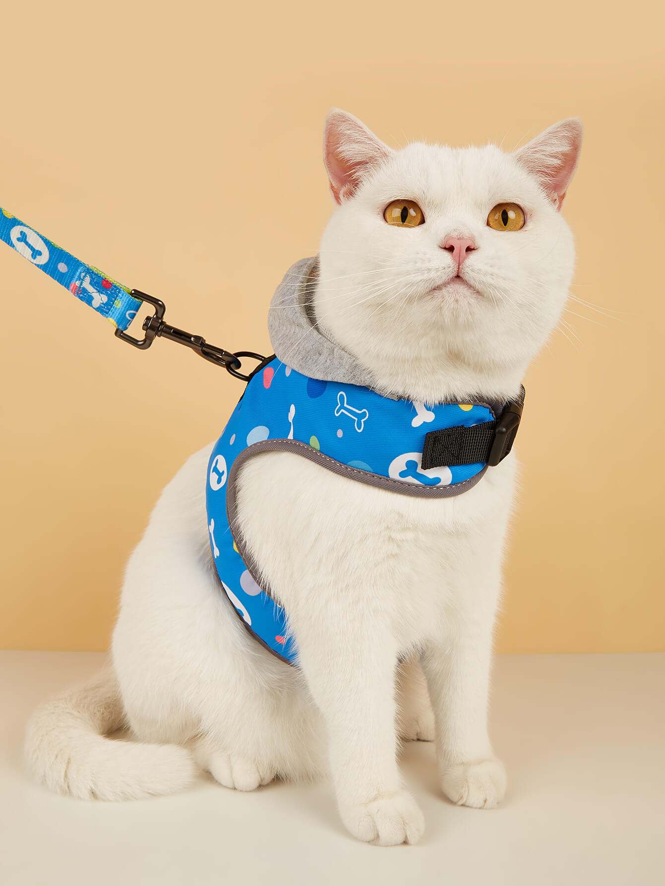 Bone pattern Hooded Dog Harness