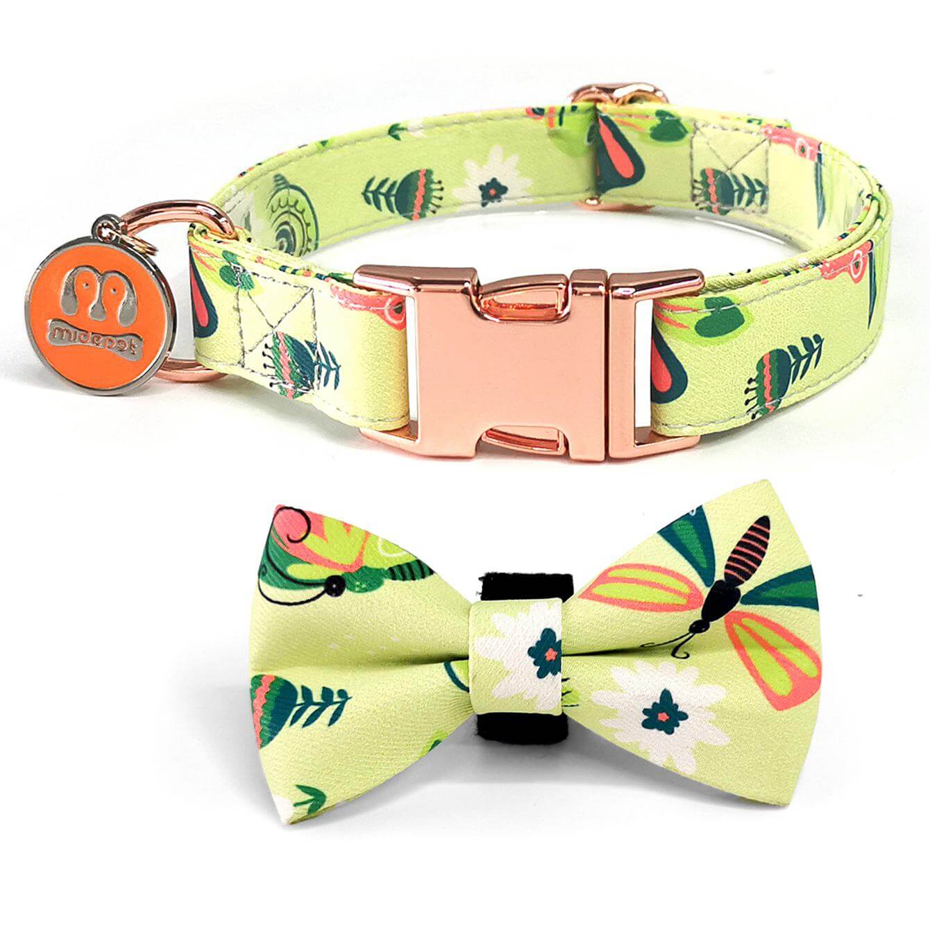 Cute Pattern Dog Collar with Bow Tie