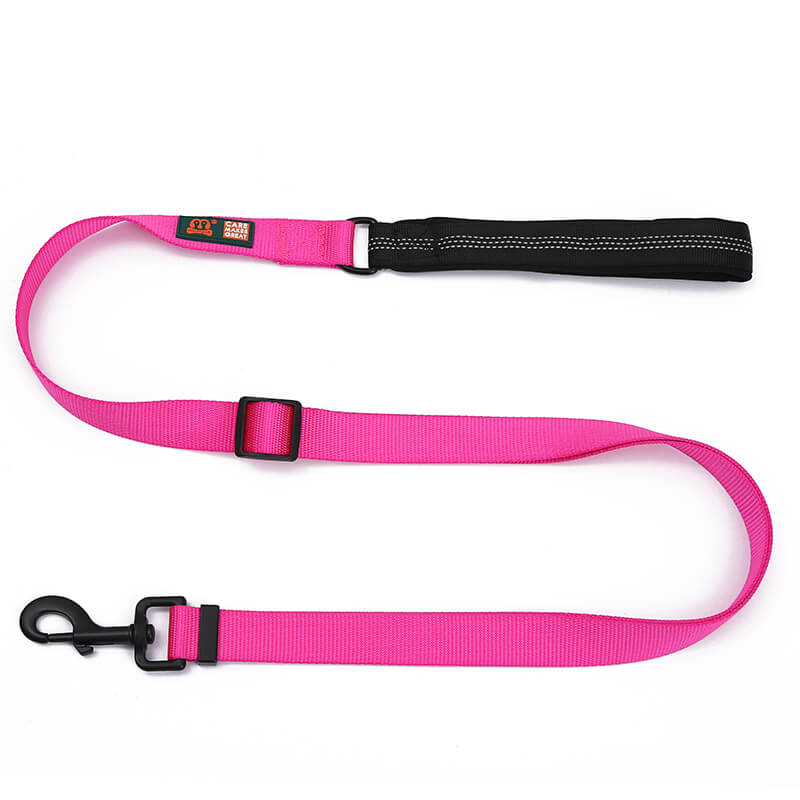 Nylon Handle Solid Color Dog Leash
