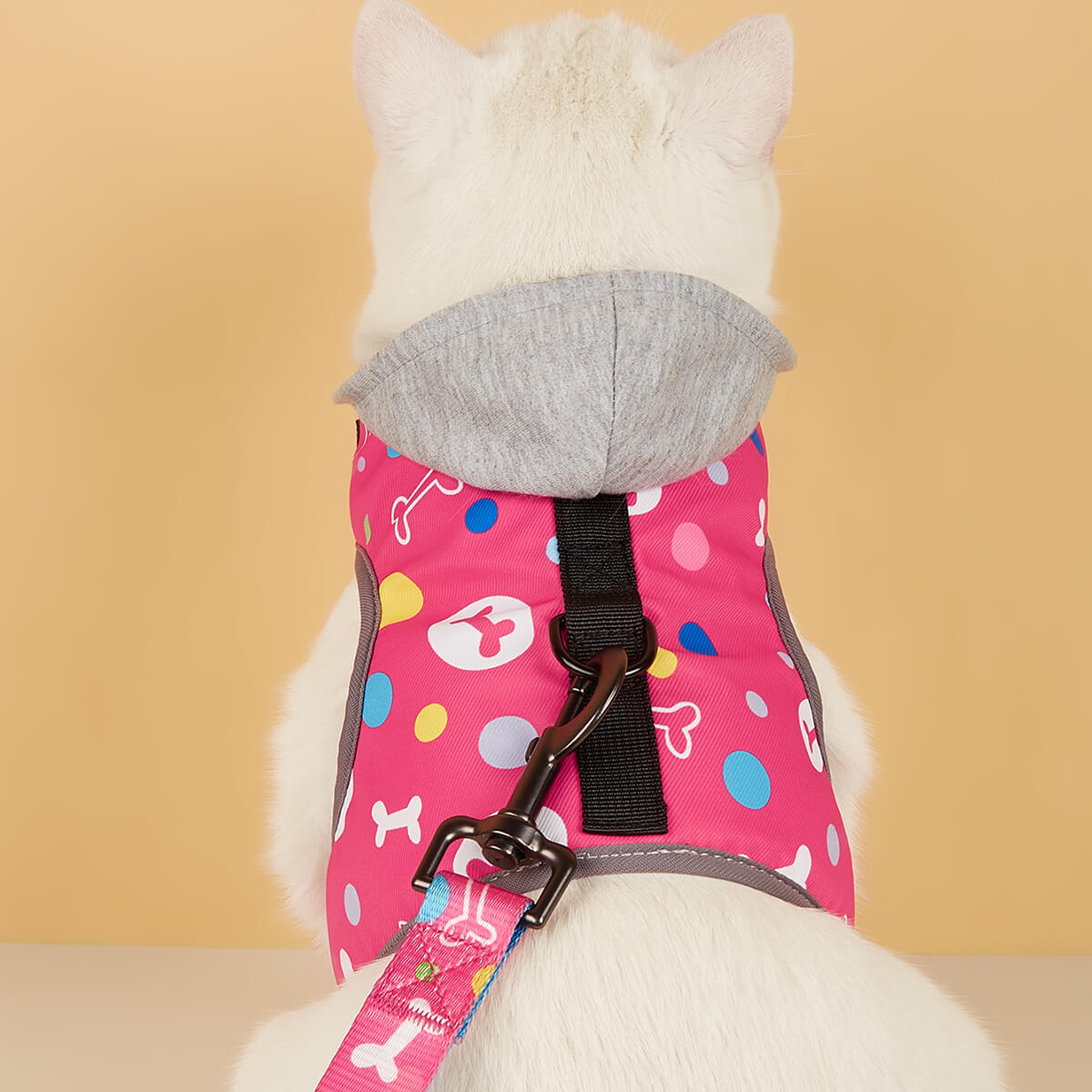 Bone pattern Hooded Dog Harness