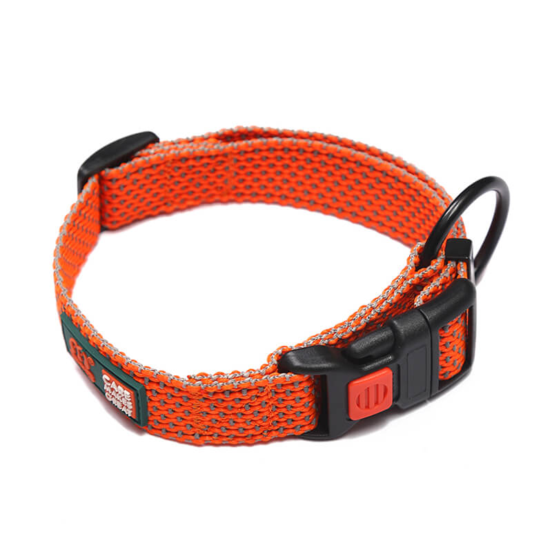 Solid Color Reflective Nylon Dog Collar