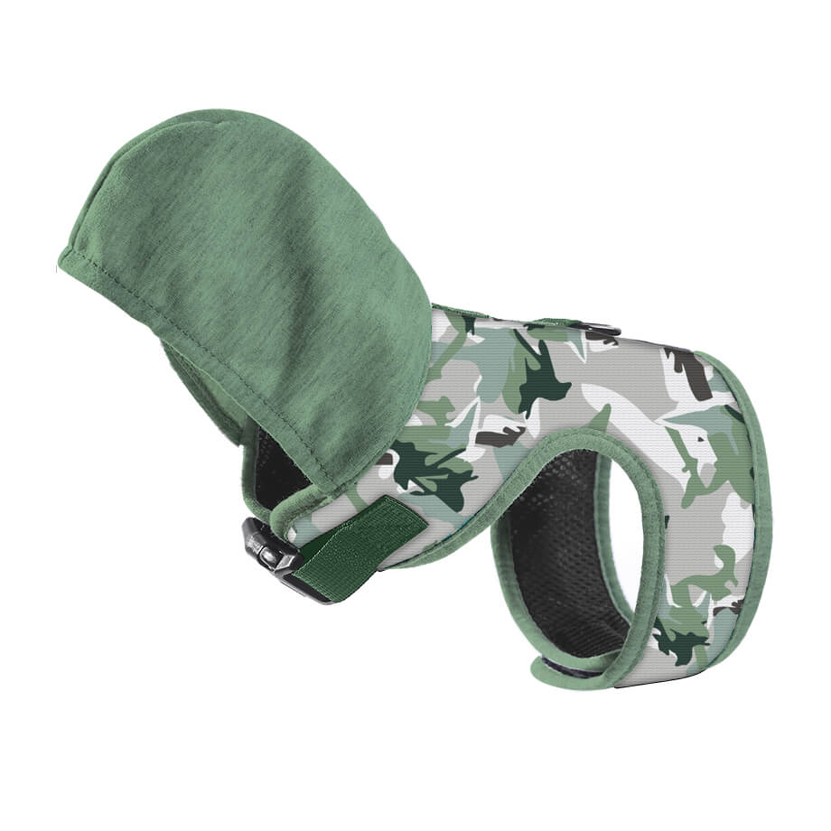 Cartoon Pattern Hooded Dog Harenss