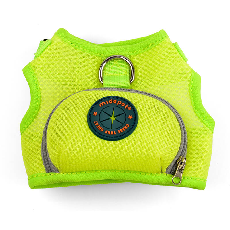 Sole Color Dog Harness with Poop Bag Holder