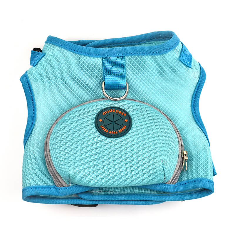 Sole Color Dog Harness with Poop Bag Holder