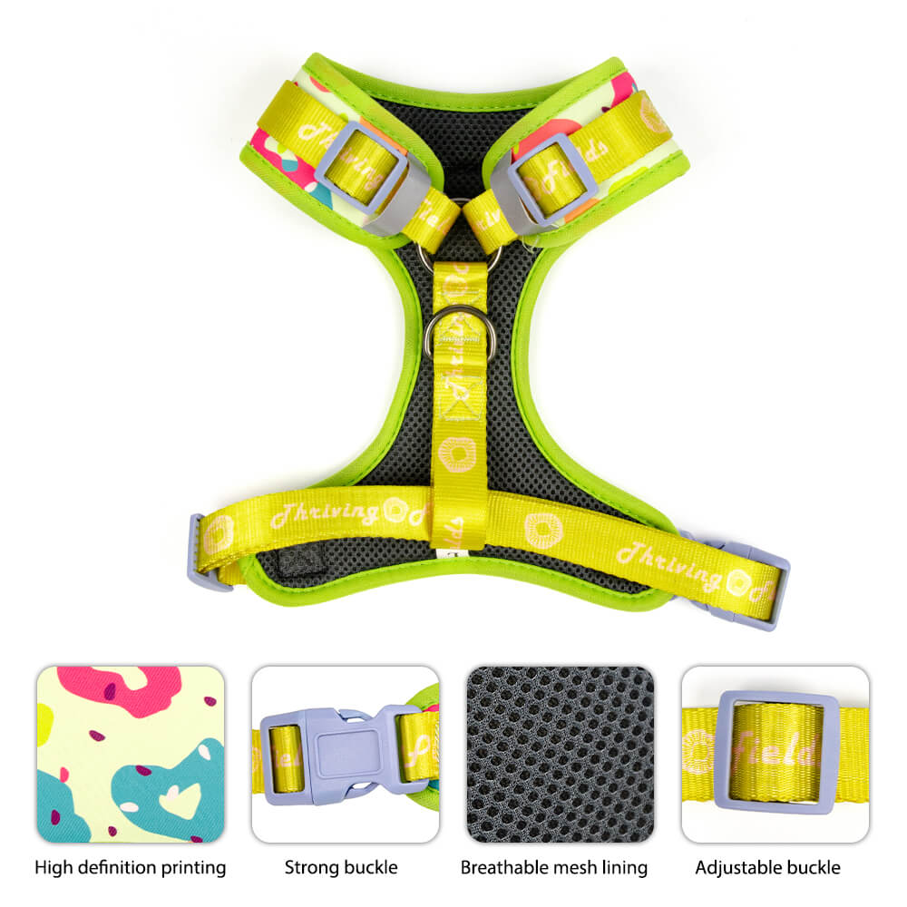 Dog Collar Harness Leash and Poop Bag Holder Walking Set