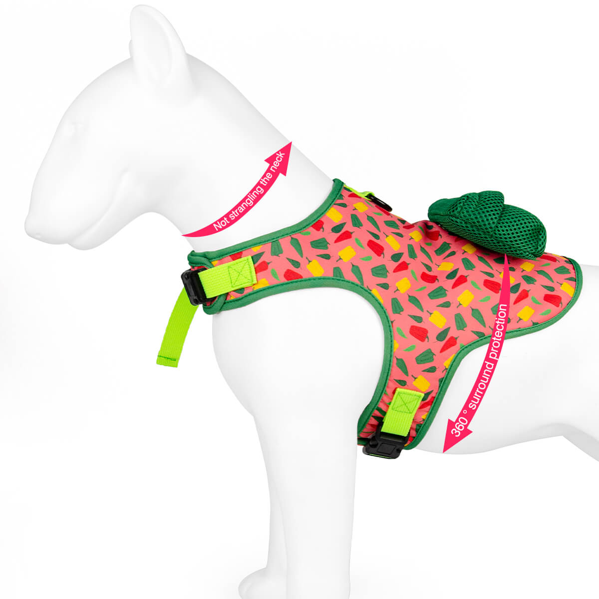 Color Blooming Series Dog Harness with Poop Bag Holder