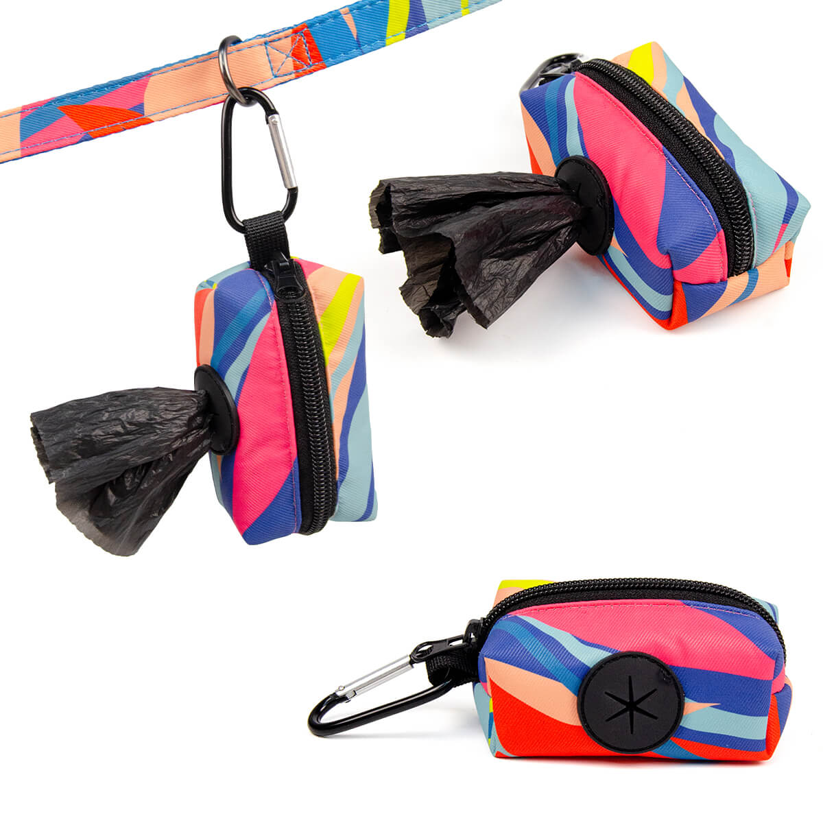 Cute Dog Poop Bag Holder for Leash Garden style