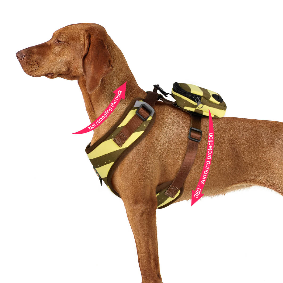 Cute Bee Dog Harness with Poop Bag Holder