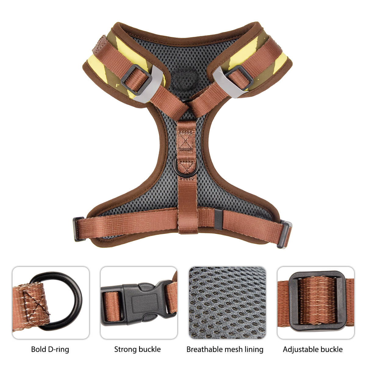 Cute Bee Dog Harness with Poop Bag Holder