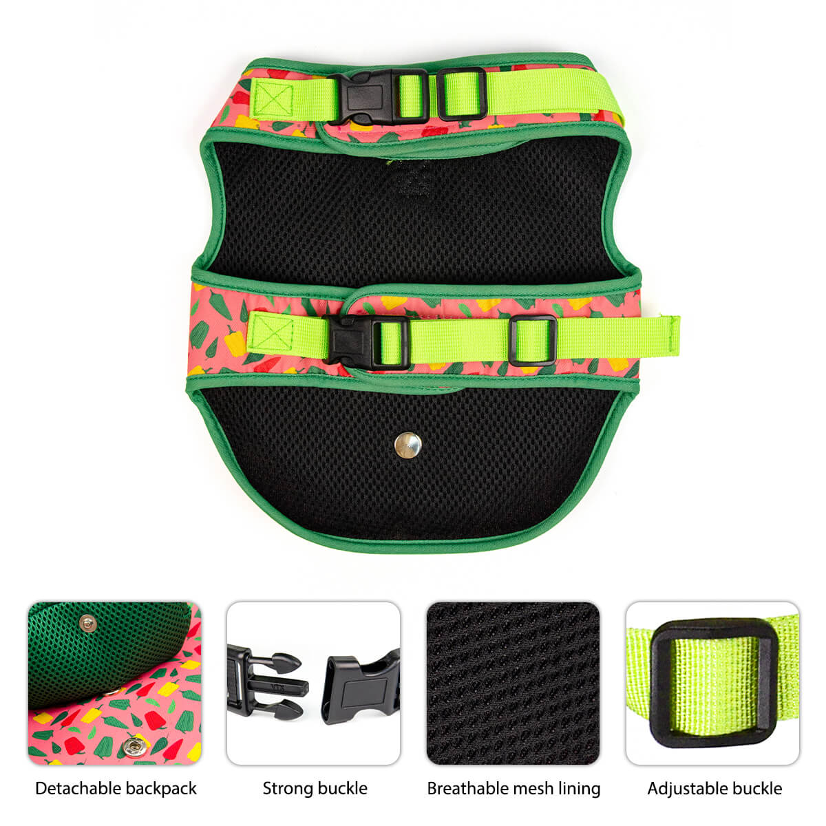 Color Blooming Series Dog Harness with Poop Bag Holder