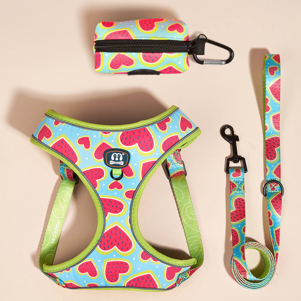 Cute Watermelon Heart Pattern Small Dog Harness Vest