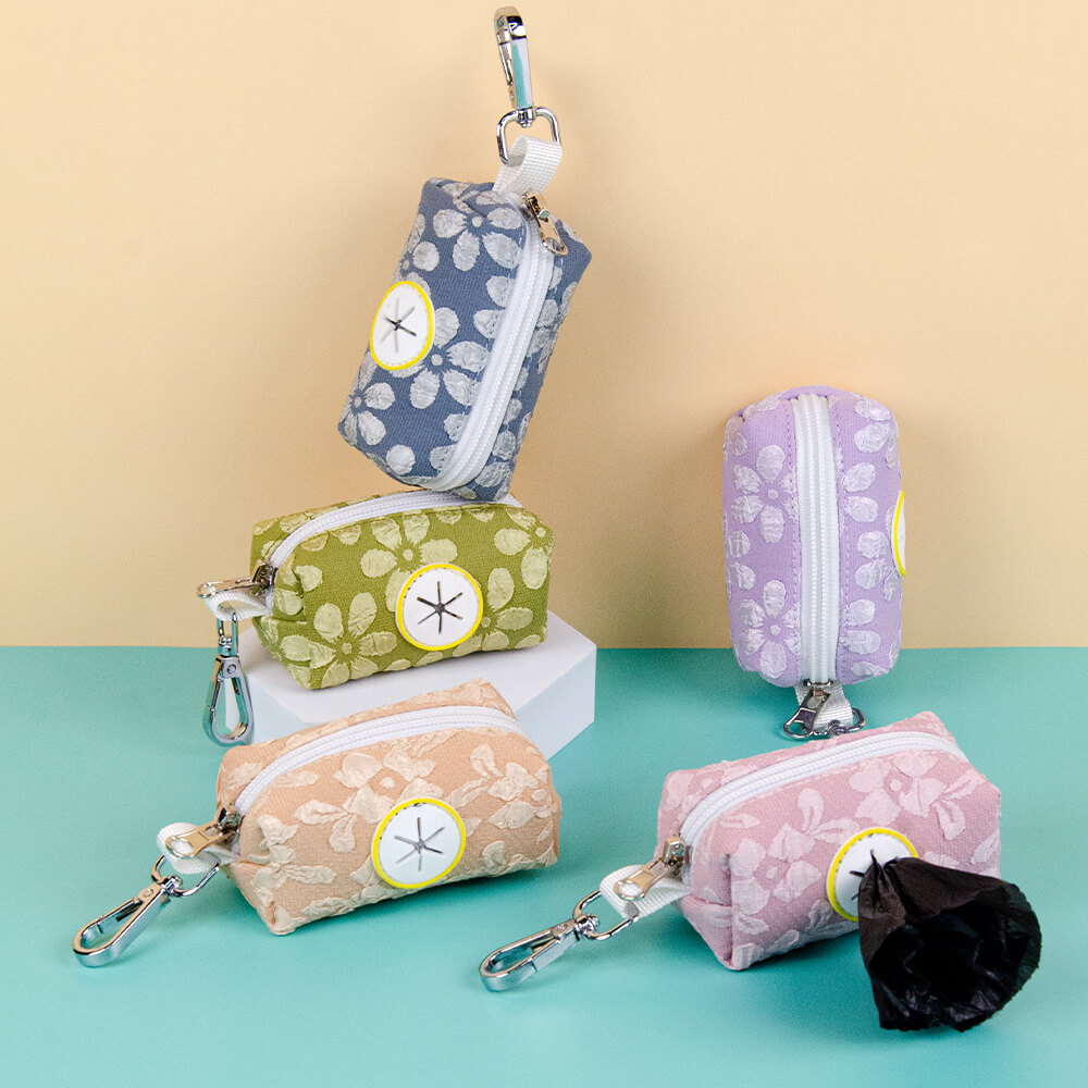 Cute Flower Pattern Outdoor Dog Poop Bag Dispenser