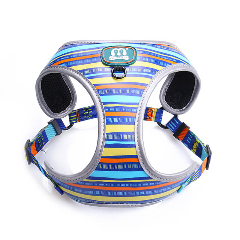 Harness PU Stripe Adjustable Front Clip Dog Harness