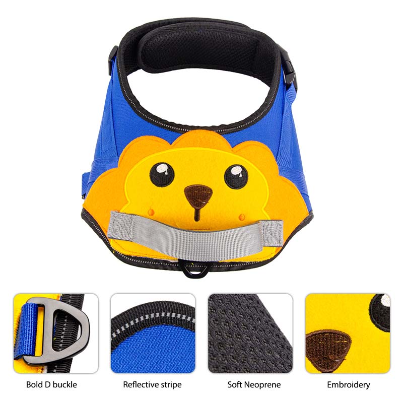 Animal Print Large Dog Harness with Handle