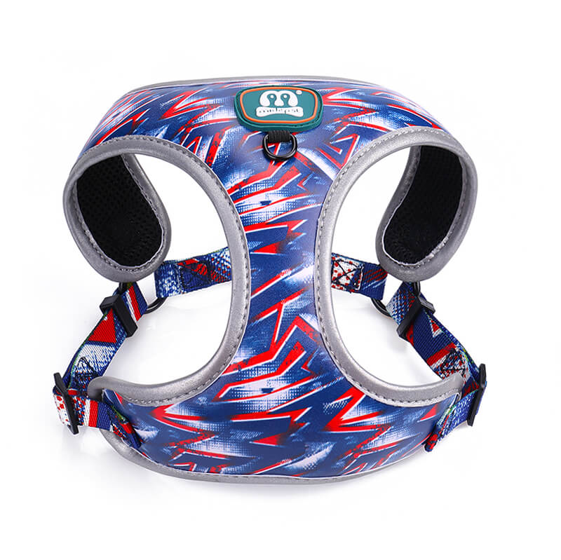 Harness PU Stripe Adjustable Front Clip Dog Harness