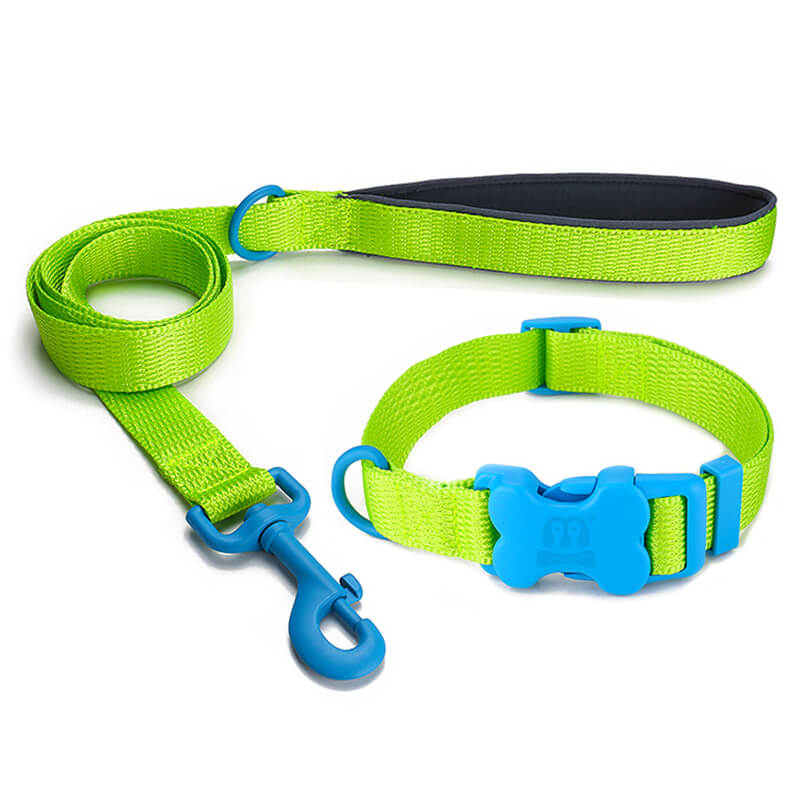 Nylon Dog leash and Collar Bone Shaped Buckle