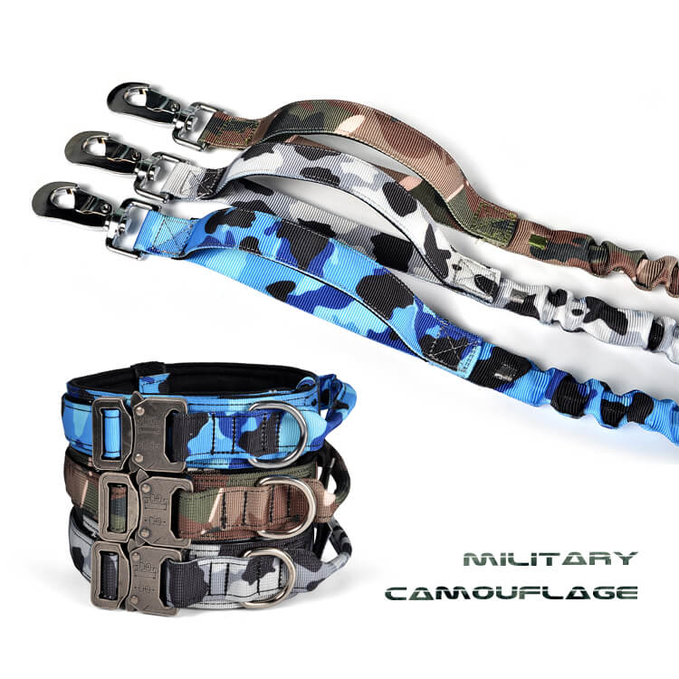 Tactical Double Handle Dog Leash and Collar