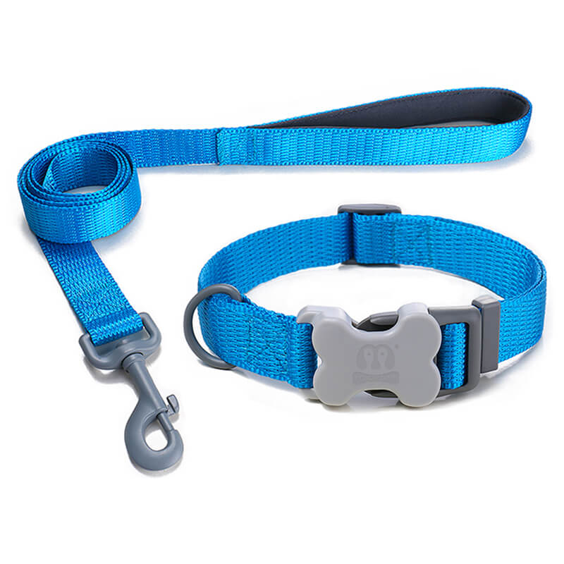 Nylon Dog leash and Collar Bone Shaped Buckle