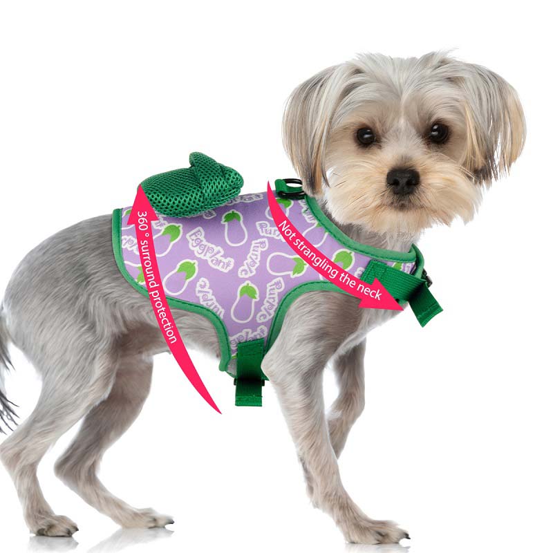 Cute Vegetable Dog Harenss With Poop Bag Holder