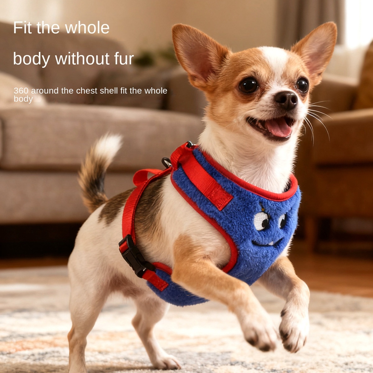 Rabbit Plush Dog Harness | Dopamine Color & Embroidery | 4-Color Options