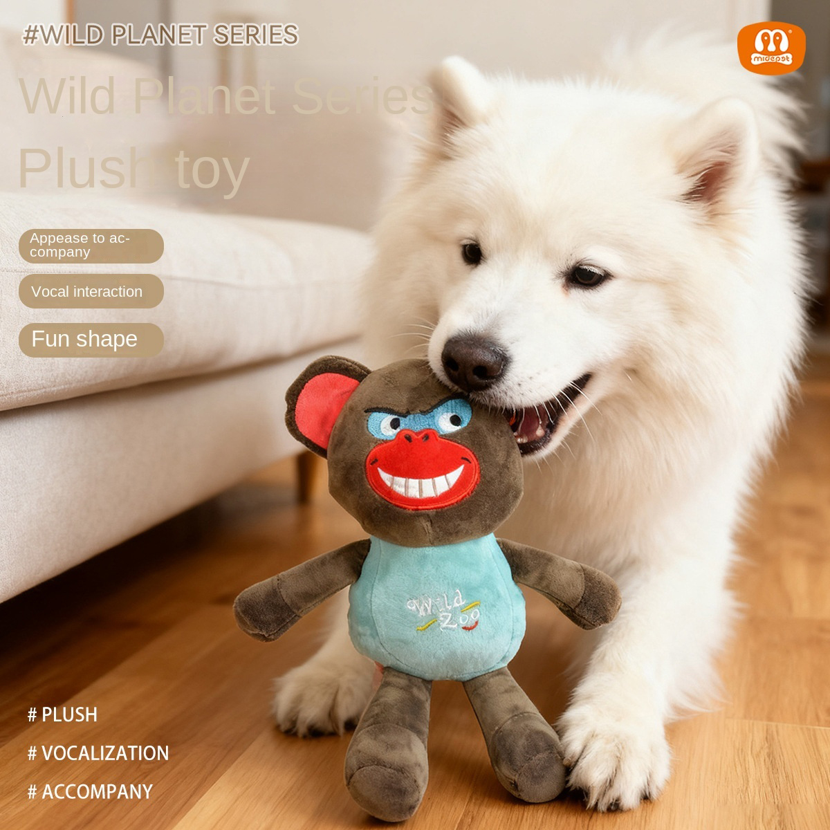 Wild Planet Series Plush Toys for Pets | Squeaky & Dopamine Color Designs
