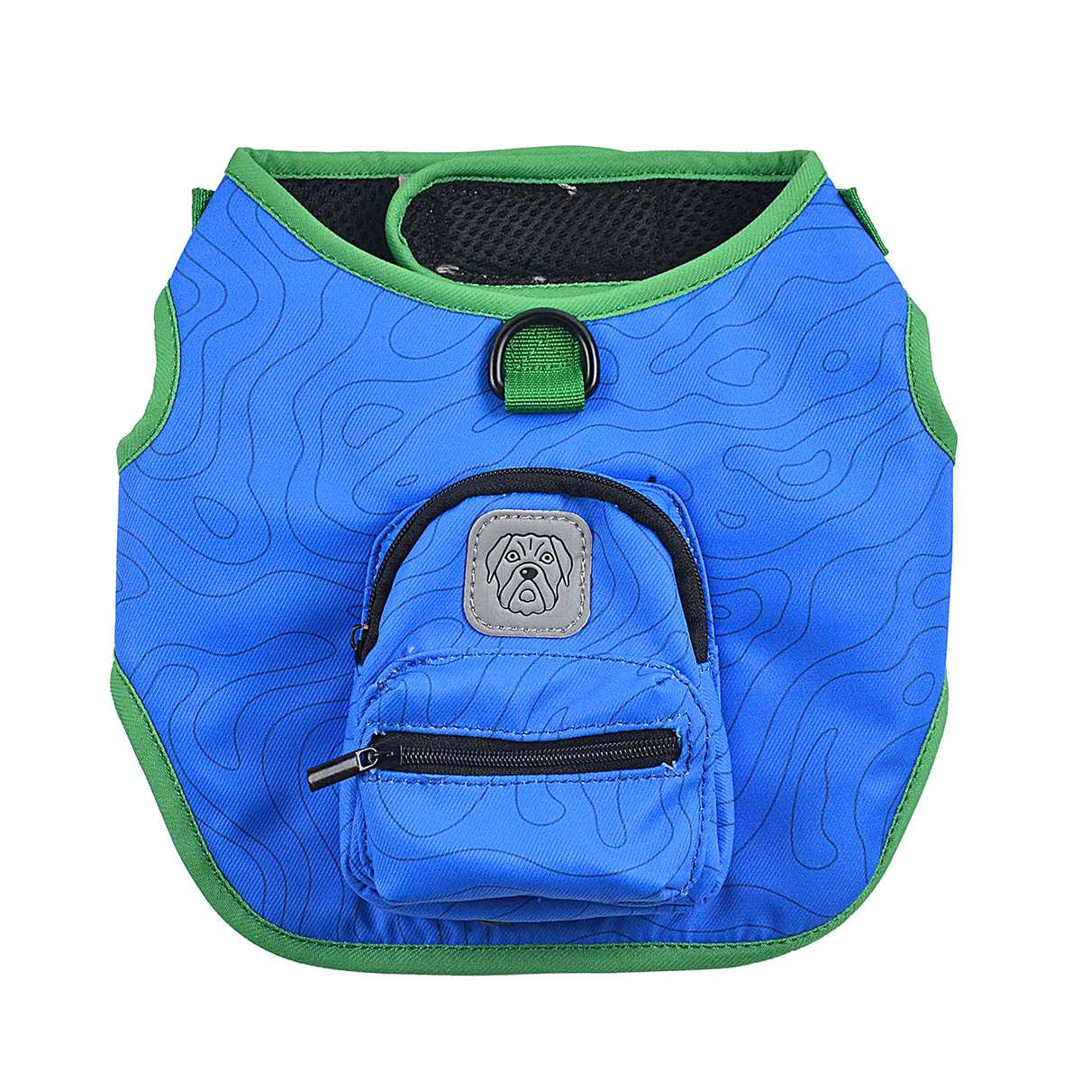 X-Style Round Tail Harness with Storage Bag | Textured Fabric | Pet Walking Gear